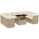  10-dijelni set vrtnih sofa s jastucima bež od poliratana | shoptok.hr