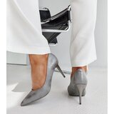 Gemre Soissons grey metallic stilettos with leather insole | Shoptok.si