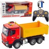 Kamion kiper na daljinsko upravljanje Dump Truck RC 2.4G sa zvučnim efektima crveno/žuti | shoptok.hr