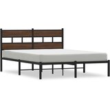  Okvir kreveta bez madraca s uzglavljem boja hrasta 140x190 cm | shoptok.hr