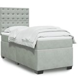 vidaXL Box spring postelja z vzmetnico svetlo siva 80x200 cm žamet Cene