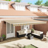 vidaXL Ručna Uvlačiva tenda Zelena i Žuta 500x300 cm, Zamjenska tkanina za tendu za okvir 5x3 m Zelena i Žuta Cijene