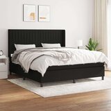 vidaXL Box spring postelja z vzmetnico črna 180x200 cm blago | Shoptok.si