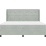  Postelja z vzmetnico Svetlo siva 200x200 cm Žamet, (22052547) | Shoptok.si