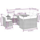  9-dijelni set vrtnih sofa s jastucima crni od poliratana | shoptok.hr