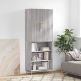vidaXL Visoka komoda siva sonoma 69,5x34x180 cm inženirski les | Shoptok.si