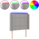Maison Chic led posteljno vzglavje - vzglavna omarica - nočna omarica svetlo sivo 103x16x118/128 cm blago, (21711835) Cene