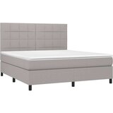  Box spring postelja z vzmetnico LED sv. siva 180x200 cm blago, (20789004) | Shoptok.si