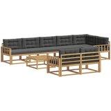  Set vanjskih sofa 9 kom. Bijela i antracit Poliester | shoptok.hr