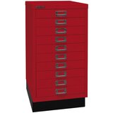 BISLEY Predalnik MultiDrawer™, serija 29, s podnožjem, DIN A3, 10 predalov, kardinalsko rdeč | Shoptok.si