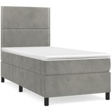 The Living Store Box spring postelja z vzmetnico svetlo siva 80x200 cm žamet - Box Spring Postelja, (21491665) | Shoptok.si
