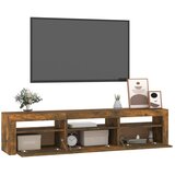  ormarić s LED svjetlima boja dimljenog hrasta 180x35x40 cm | shoptok.hr