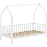 Vipack Bela otroška postelja iz masivnega bora v obliki hiške z letvenim dnom 90x200 cm Cabane – Cene