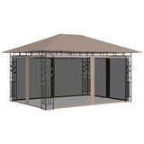 vidaXL paviljon z mrežo proti komarjem 4x3x2,73 m taupe 180 g/m² | Shoptok.si