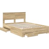  Konstrukcija postelje Sonoma hrast 135 x 190 cm Konstruiran les, (5000103546) | Shoptok.si