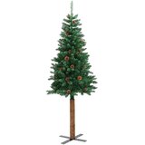  Tanko božićno drvce s pravim drvom i šiškama zeleno 150 cm PVC | shoptok.hr