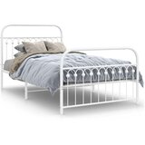  Metalni okvir kreveta uzglavlje i podnožje bijeli 107x203 cm | shoptok.hr