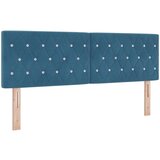 vidaXL Naslon za glavo z kristalnimi gumbe, tufted, temno modra, 140 cm, žamet | Shoptok.si