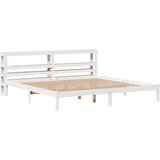 vidaXL Posteljni okvir z vzglavjem bel 180x200 cm borovina, (21292107) | Shoptok.si