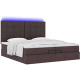  Otomanski posteljni okvir z vzmetnicami rjav 200x200 cm blago, (21653350) | Shoptok.si