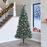 vidaXL Umjetno božićno drvce s lampicama i setom kuglica Zelena 240 cm | shoptok.hr