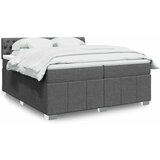 Maison Chic Box spring postelja - Vzmetna postelja z vzmetnico temno siva 200x200 cm blago SL24659, (21890463) | Shoptok.si