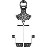 Bad Kitty Lace Bondage Lingerie Set with Mask 2480565 Black S | Shoptok.si