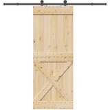  Klizna vrata NARVIK Prirodna i crna 90 x 210 cm (213,5 cm) | shoptok.hr