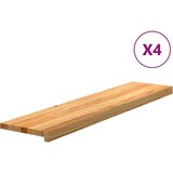vidaXL podloge za stopnice 4 kosi rjave 110x30x2 cm trdna hrastovina | Shoptok.si