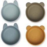 Liewood set štirih skledic iz silikona iggy golden caramel/blue multi mix Cene