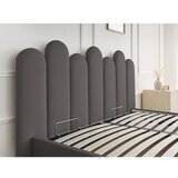 Bobochic Paris Temno siva oblazinjena zakonska postelja s prostorom za shranjevanje z letvenim dnom 160x200 cm Badja – | Shoptok.si