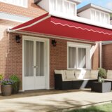 vidaXL Automatska Uvlačiva Tenda Crvena 500x300 cm, Zamjenska Tenda Tkanina za 5x3 m Okvir Crvena | shoptok.hr