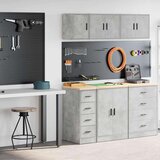 vidaXL Garažni ormarići 2 kom siva boja betona od konstruiranog drva | shoptok.hr