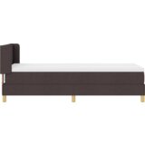  Krevet s opruga kutije Tamno smeđa i bijela 80 x 200 cm tkanina | shoptok.hr
