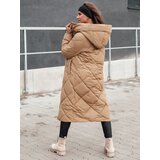 DStreet Women's winter quilted jacket with hood FEMACOAT beige | shoptok.hr