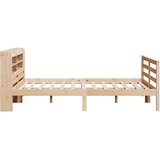  Okvir za krevet s uzglavljem 135 x 190 cm od masivne borovine | shoptok.hr
