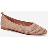 Boto Mesh Fabric Women's Ballet Flats Dark Beige Sarina | Shoptok.si