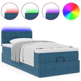 vidaXL Otomanski posteljni okvir z vzmetnico moder 90x200 cm žamet, (21609554) | Shoptok.si
