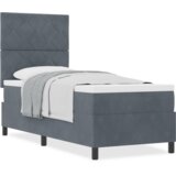 vidaXL Box Spring postelja z vzmetnico temno siva 80x200 cm žamet | Shoptok.si