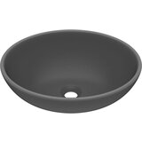 Maison Chic Razkošen Umivalnik - Kopalna umivalnik - Lavabo ovalen mat temno siv 40x33 cm keramičen, (21684650) Cene