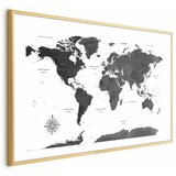  Plakat - Monochromatic Map 60x40 Zlatni okvir s margom | shoptok.hr