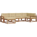  Set vanjskih sofa 6 kom. Prirodna i bež Smeđa 331 x 172,5 x 73 cm | shoptok.hr