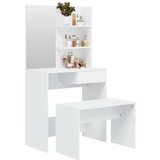  Set toaletni stolić svjetlima sjajni bijeli 74 5x40x141 cm | shoptok.hr