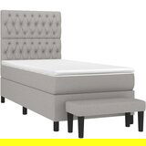  Box spring postelja z vzmetnico svetlo siva 90x200 cm blago, (20846778) | Shoptok.si