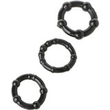 Lonely Stay Hard - set prstenova za penis - crni (3 dijela) | shoptok.hr