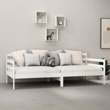  Dnevni ležaj s madracem 90 x 200 cm bijeli od masivne borovine | shoptok.hr