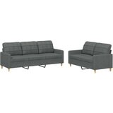  2-dijelni set sofa s jastucima tamnosivi od tkanine | shoptok.hr