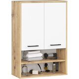 AKORD Fin Viseča Kopalniška Omarica, 2 Vrata In 1 Polica, Hrast Artisan/Bela, (5000332614) | Shoptok.si
