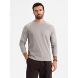 Ombre Men's longsleeve with "waffle" texture - ash | Shoptok.si
