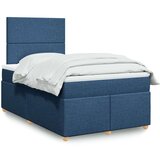 vidaXL Box spring postelja z vzmetnico modra 120x190 cm blago, (21310896) | Shoptok.si